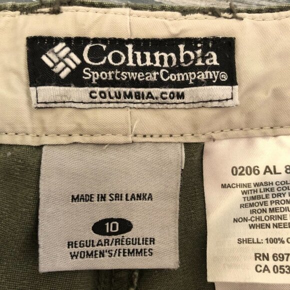 Columbia Chino Pants Womens Sz 10 Army Green Mid Rise - Picture 7 of 11